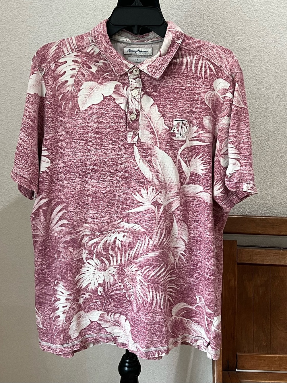 Texas A&M Tommy Bahama Maroon and White Tropical Polo Men’s XL